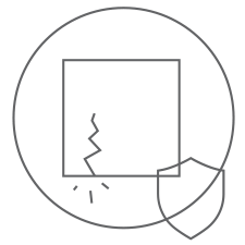 Cracked paper icon representing crack resistance